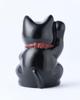 Ginjado Maneki Neko Black Lacquer Hand of Cat Maneki Neko Good Luck Feng Shui Figurine Takaoka Copperware Neko Color_Right Raised/Made Metal_Lucky
