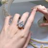 Mujing Jewelry Luxury S925 Silver Teardrop Ring with High-Carbon Diamond 11*17