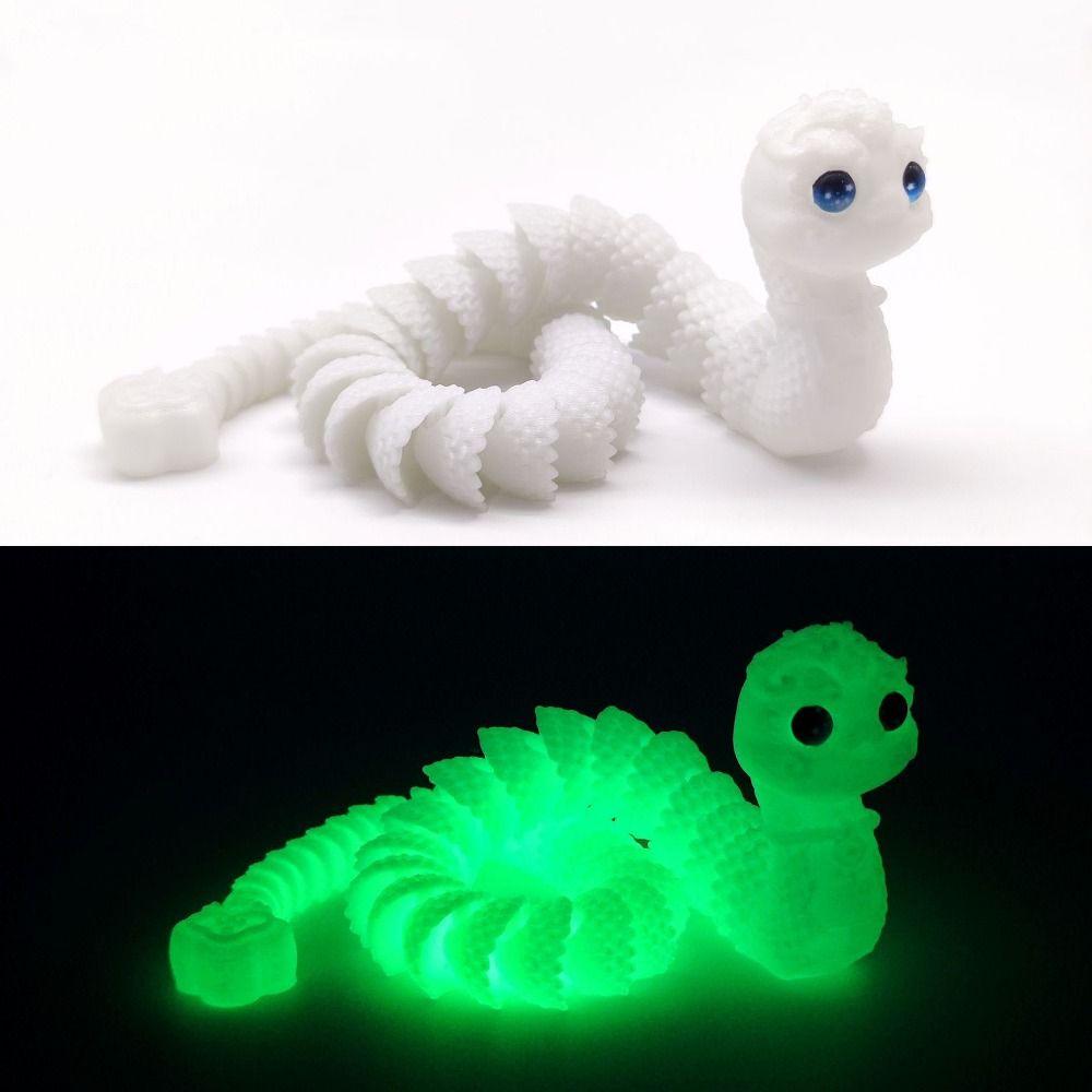 Sparkling 3D Printed Snake Simulated Eye 3D Articulated Snake Toys  Kid Gift