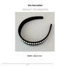 Women Vintage Black Velvet Pearls Hairband with Teeth Anti Slip Adult Hair Clip Wide Edge Headband Girls New Hair Accessory