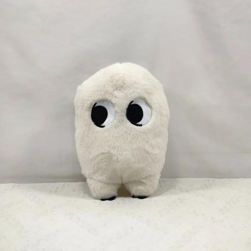 Cute Big Eyes White Plush Doll Soft Fluffy Anime Stuffed Animal Kawaii Birthday Gift For Fans Collection