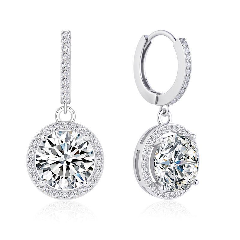 Luxury Moissanite 3-Carat Gypsophila Silver Stud Earrings - Versatile and Stylish 925 Silver