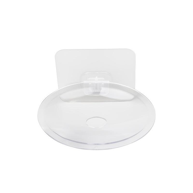 1/2 Pack Transparent Punch-Free Wall Soap Holder Draining Soap Tray Practical Bathroom Kitchen Gadget
