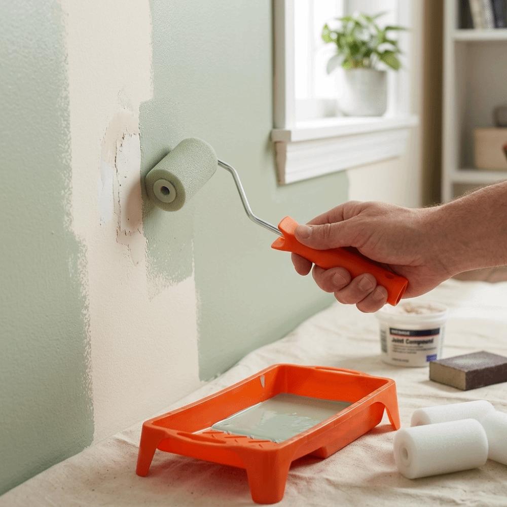 Smooth Paint Roller Set Anti-Drip Wall Painting Tools Foam Roller Brush Kit  for Household