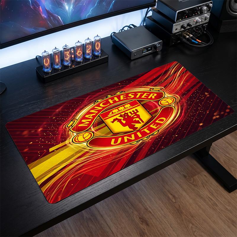 Duża Podkładka pod Mysz z Nadrukiem Manchester United, Antypoślizgowa Miękka Gumowa Mata Biurkowa do Gier na Biuro Laptop Komputer Dekoracja