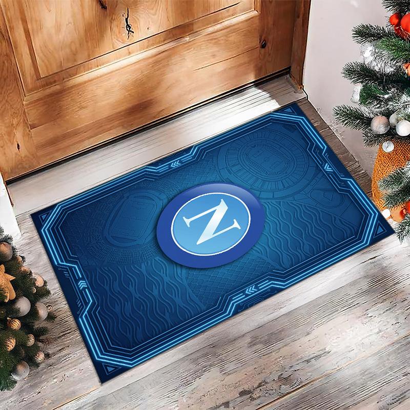 Tappeto Morbido Antiscivolo per Interni con Motivo Calcio Napoli FC Tappetino Decorativo Sportivo per Camera da Letto