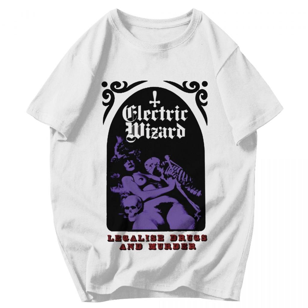 Herren T-Shirt Electric Wizard 2025 Baumwolle Y2K Grafik Rundhals Unisex Kleidung T-Shirts
