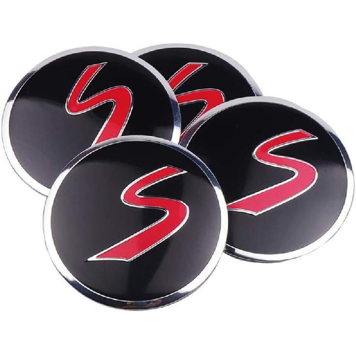S Letter Pattern Car Wheel Center Cap Stickers, Truck Hub Cover Emblem Decals, for Mini Cooper S Coupe Countryman Clubman, 56.5mm/2.22inch Pack of 4