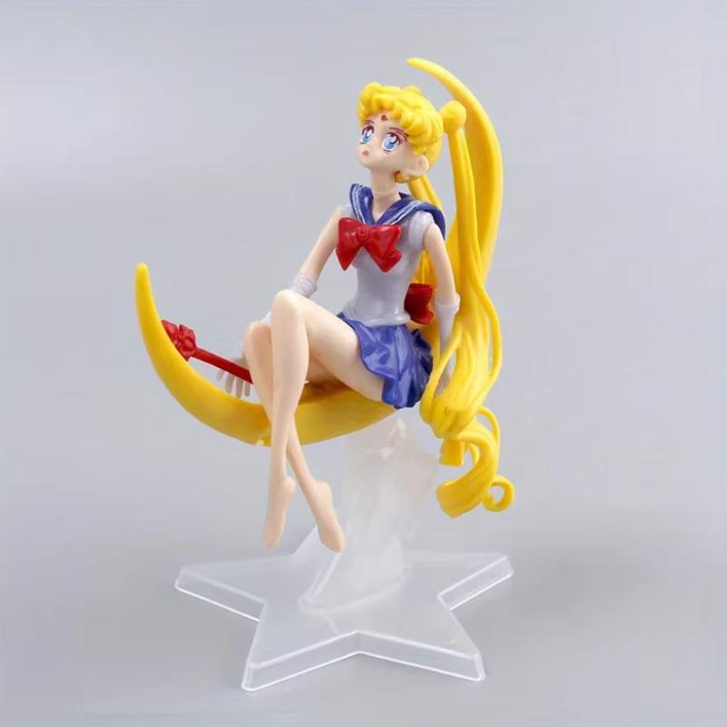 

15CM Anime Sailor Moon PVC Doll Girl Plaything Cake Decoration Action Figures Model Car Ornament Children Birthday Gift Doll