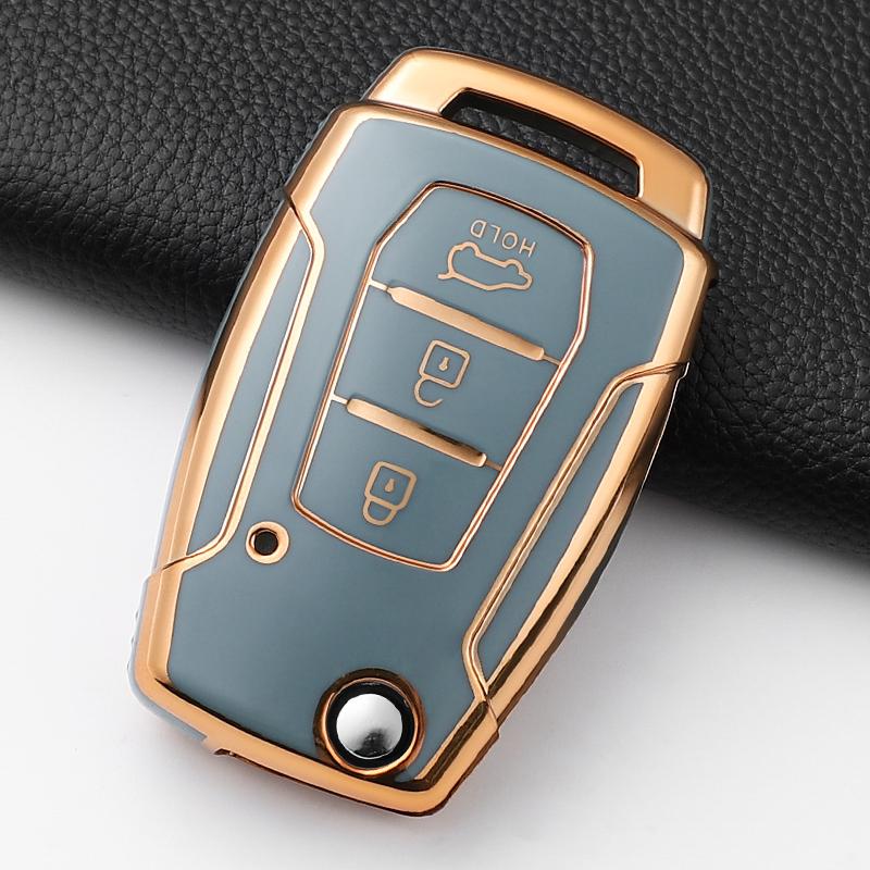 Soft Tpu Car Key Case Cover Shell For Ssangyong Kyron 2 Sanka Actyon Korando Tivoli 3 Buttons Smart Keyless Keychain Accessories