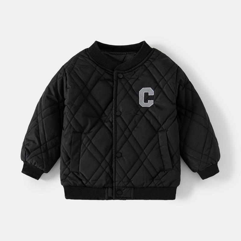 Warmer Winter Casual Unifarbener Gepolsterter Jungenmantel Kinder Outdoor Warme Baumwolljacke
