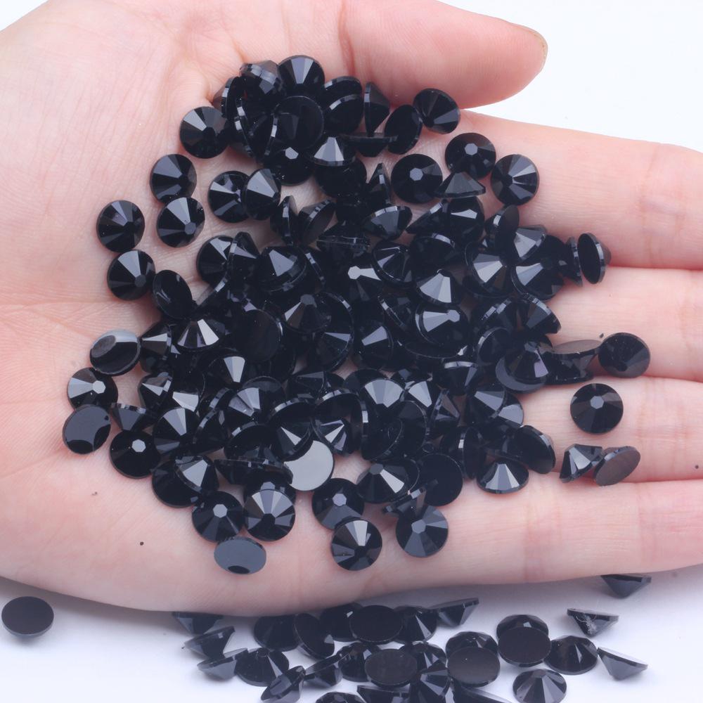 7mm 8mm Flatback Imitace Rakouských Pryskyřičných Kamínků - Bílý, Bílý AB, Černý - 14 Faset pro Nehty, Šperky a Vlasové Doplňky