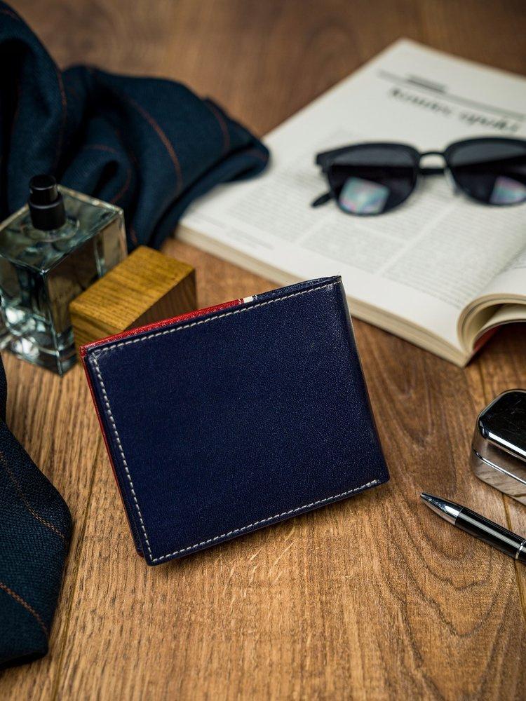 Horizontal two-tone men's wallet made of genuine leather HQ - Rovicky