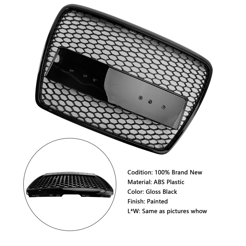 Black Front Honeycomb Bumper Grill Grille Fit A6 C6 2008-2011 Facelift