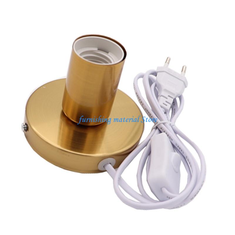 Y5GD E27 Lamp Holder Light Socket Replacement Metal Desktop Lamp Base Holder