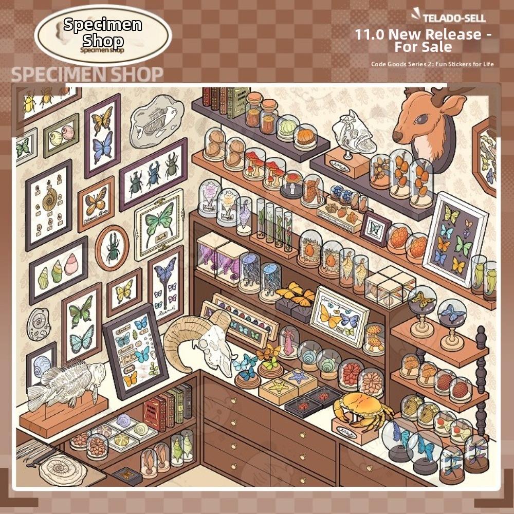 10 Scenes 33 Sheets Miniature Scene Sticker Store Series Shop Scene Sticker Book  Holiday Gifts