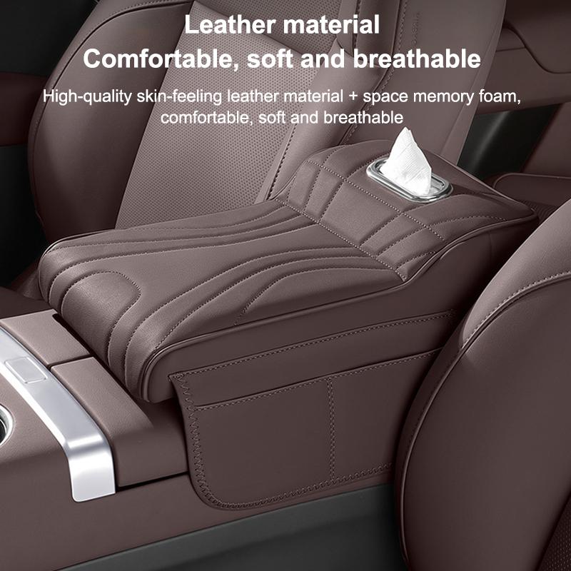 Car Center Console Armrest Cushion Thicken Arm Rest Box Pad Side Extension Cushion With Tissue Box