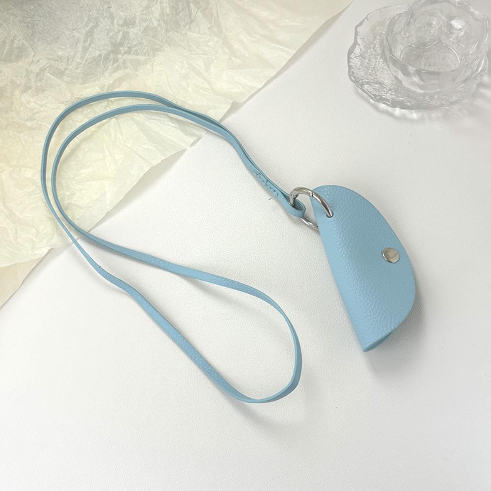 

Anti-loss Long Leather Necklace Sweater Chain Pu Leather Key Bag Crescent Moon Key Case Girl синий