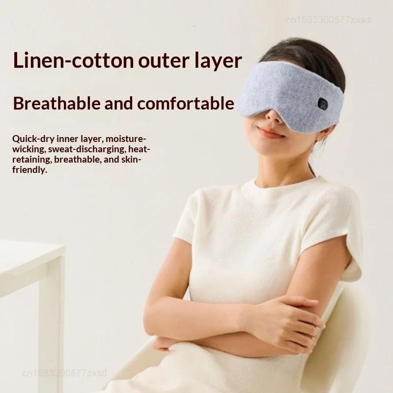 USB Heated Eye Mask for Dry Eyes Sleep Steam Eye Massager Hot Compress Sleep Shading Relieve Eye Fatigue for Offic &Travel 3speed Temperature Control