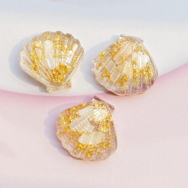 10pcs Kawaii Resin Mixed Transparent Colored Stone Shells Flat Back Cabochon Crafts Clothing DIY Scrapbooking Accessories G80