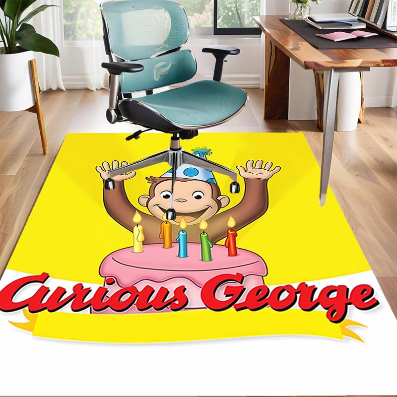 1pc Curious George (4) Design Area Rug - Non-Slip, Soft & Cozy Floor Mat for Living Room, Bedroom, Office - Indoor/Outdoor Decorative Carpet