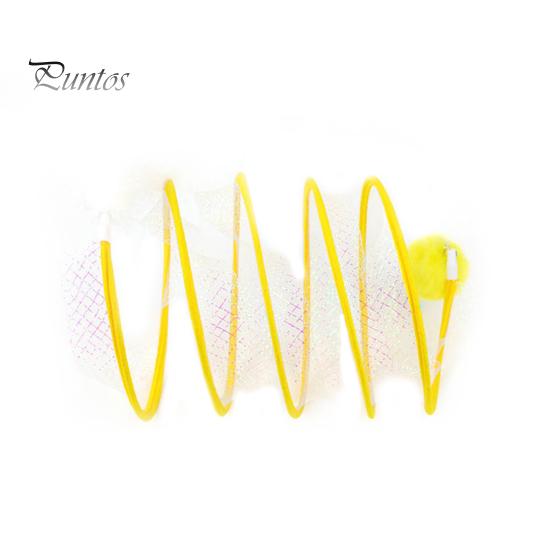 Soft with Feather Interactive Toy Foldable Tunnel Kitten Tunnel Teaser Cat Channel Tube Pet Toy