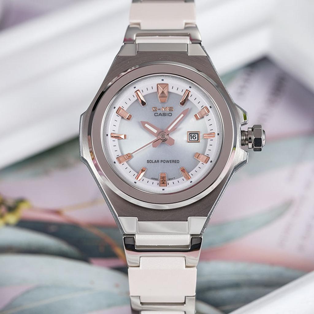 Casio Women's BABY-G Blue Watch MSG-S500CD-7APR-person