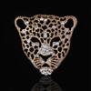 Hollow Collar Pins Leopard Head Men Badges Rhinestone Brooch Leopard Brooch Male Ornaments