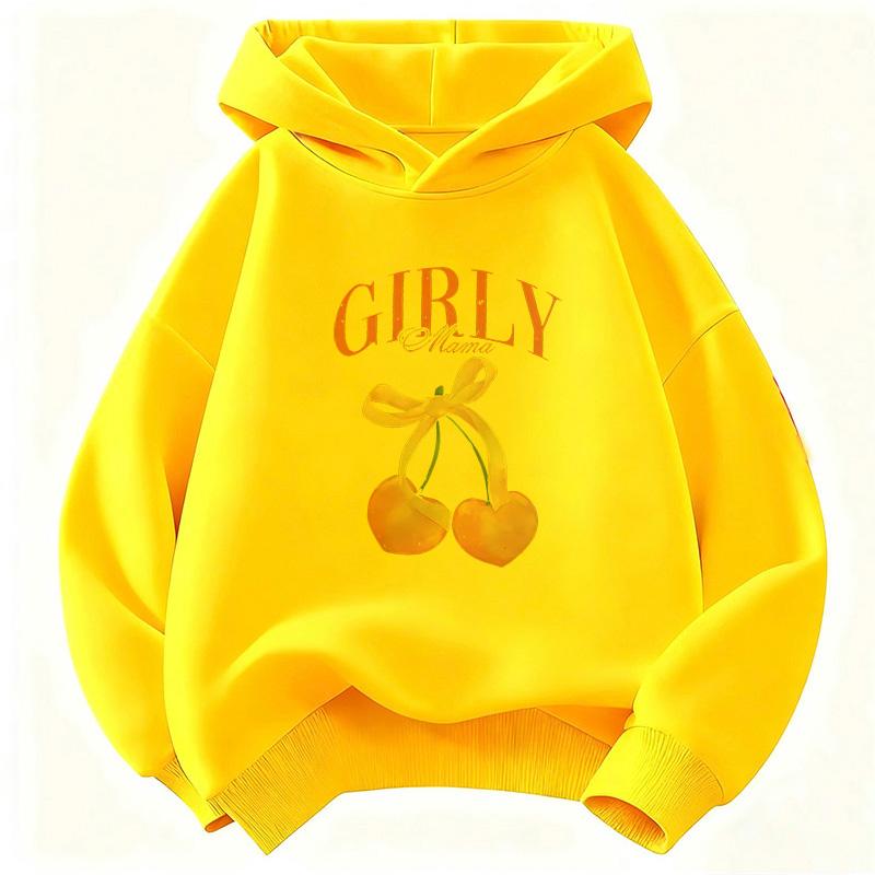 Y2k Girls Cherry Design Printed Fashion Sweatshirt Kids Children's Sweatshirts Hoody for Boys Girls Casual Hoodies Clothes