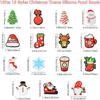 LiQunSweet 15 Pcs 15 Styles Christmas Theme Silicone Beads Santa Claus Tree Socks Snowman Snowflake Beads for DIY Jewelry Keychain Pen Craft