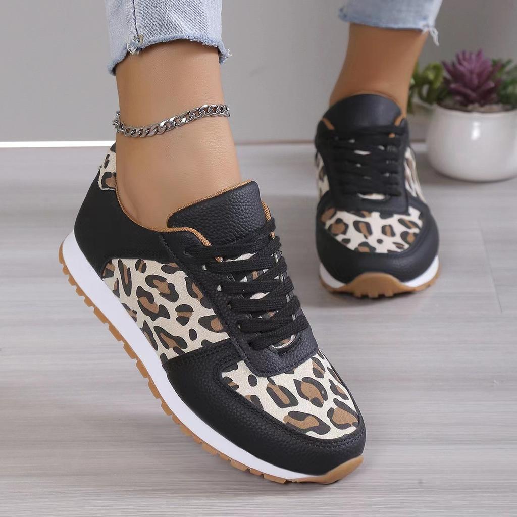 2024 Frühling Herbst Dicke Sohle Print Lässig Schnür-Sneakers Damen Outdoor Laufschuhe Fitnessschuhe Tênis Zapatos Para Mujeres