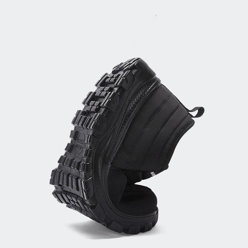 Low-top Warm and Comfortable Middle-aged and Elderly Father Shoes Velvet Cotton Shoes Solid Color Simple One-pedal Shoes