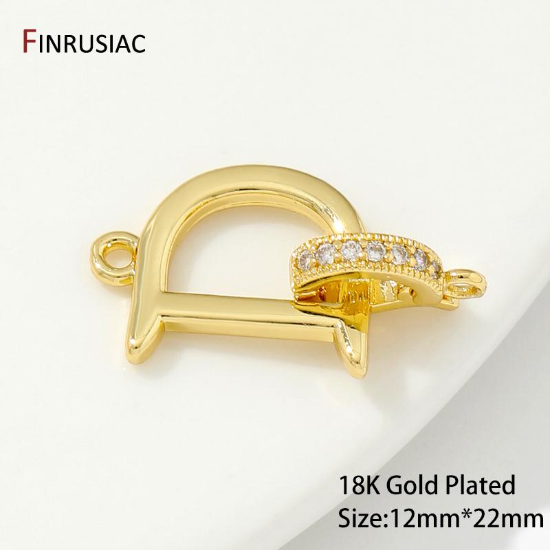 

18K Gold Plated Brass Fasteners For Bracelets Lock,Jewelry Clasps Accessories,DIY Needlework Beads Jewelry Making Findings 1 piece
