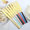 5Pcs Dinnerware Set Stainless Steel Tableware Set Knife Fork Spoon Dinner Set Black Gold Cutlery Set Kitchen Service for 6