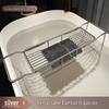 TLXT Bathtub Caddy with Black Marble Tray
