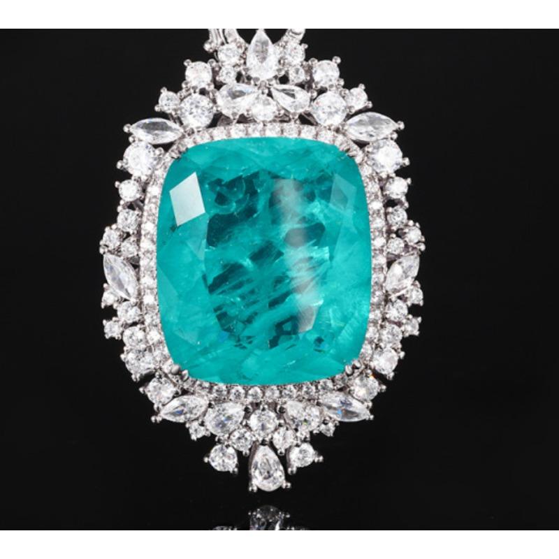 Jewelry Copper Bottom Gold-Plated Simulation Orange Red Zirconium Color Treasure Fat Square Pendant Necklace * 23