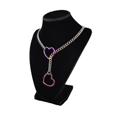 Punk Rock Esagera Personalità Cuore O-Ring Catena Slip Per Donne Ragazze Semplice Versatile Collana Lunga Gioielli Accessori Regalo