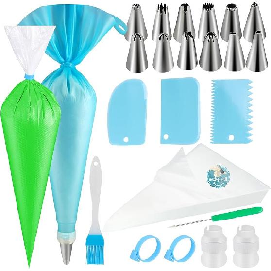 100pcs Thick Disposable Icing Piping Bags, Professional Pastry Bags 12inch, Heavy Duty Anti Burst Cake Tipless Piping Bags for Chocolate Royal