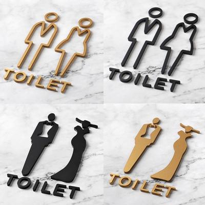 3D Heren Dames Toiletborden Acryl WC Plaat Oriëntatiebord WC Bewegwijzering Deurplaten