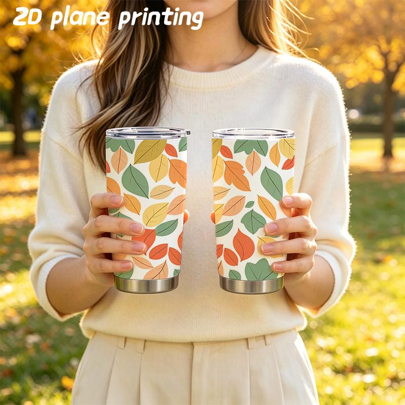 591ml Car Tumbler Autumn maple leaf elements Straw Cup Leakproof Tumbler Portable Tumbler Straight Tumbler Tumbler With Lid