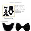 Halloween Black Uncle Sam High Hat Bow Tie Beard Bow Tie Set Black Humorous and Funny Gentleman Hat