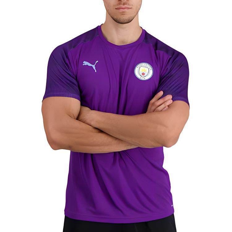 Puma Logo Print Crew Neck Short Sleeve T-Shirt Men Tops Purple 755798-23