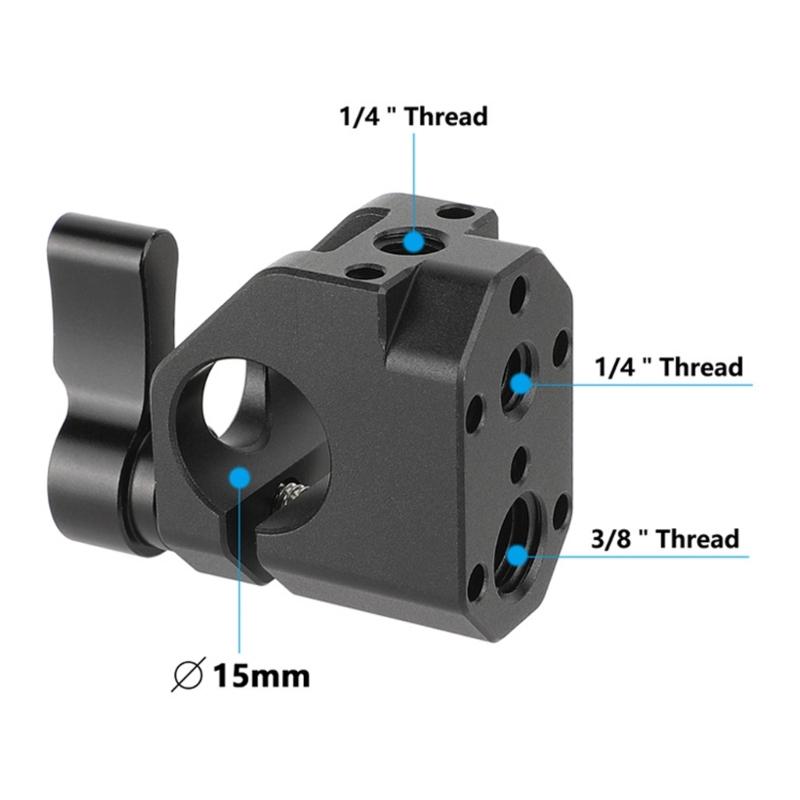Aluminium Einzelloch-Rohrschelle Standard 15mm Einzelstangenklemme Mit 1/4 Zoll-20 Gewindeschraube Für 15mm Stangenhalterung
