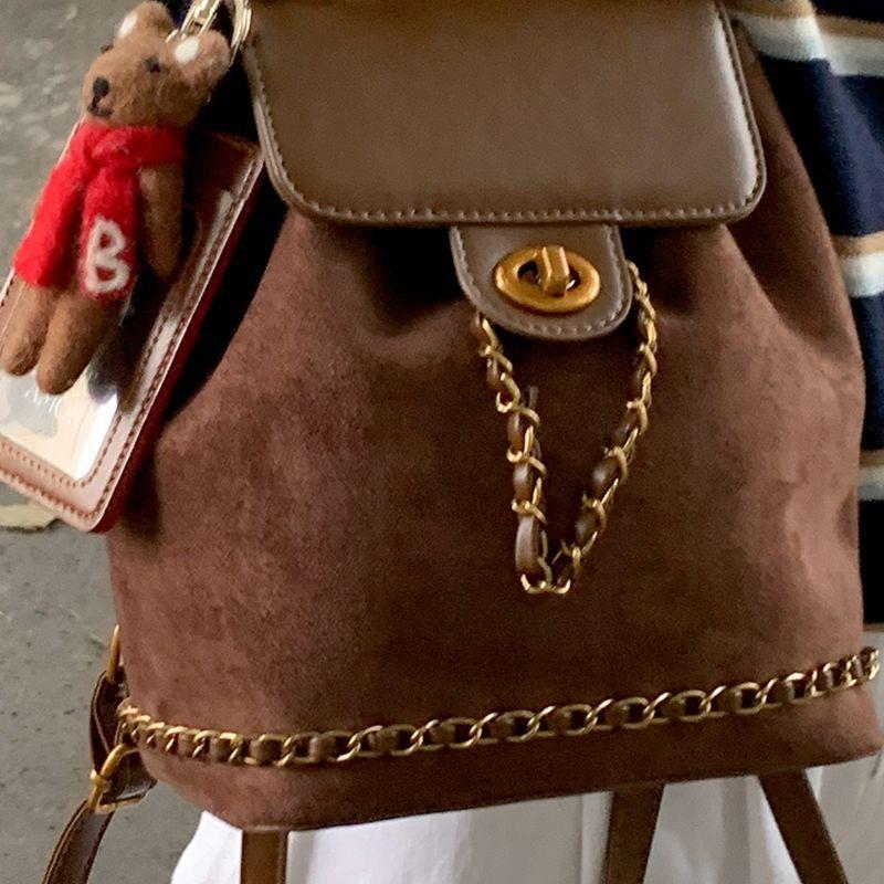 Premium Sense of Foreign Niche 2025 New Autumn and Winter Versatile Chain Backpack Mini Schoolbag Backpack