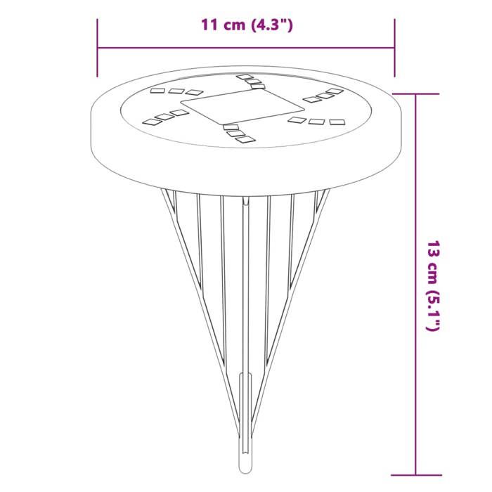 VidaXL Lampes solaires de sol et piquets de sol extérieur 4 pcs, éclairage solaire au sol, éclairage de paysage solaire à 4008198
