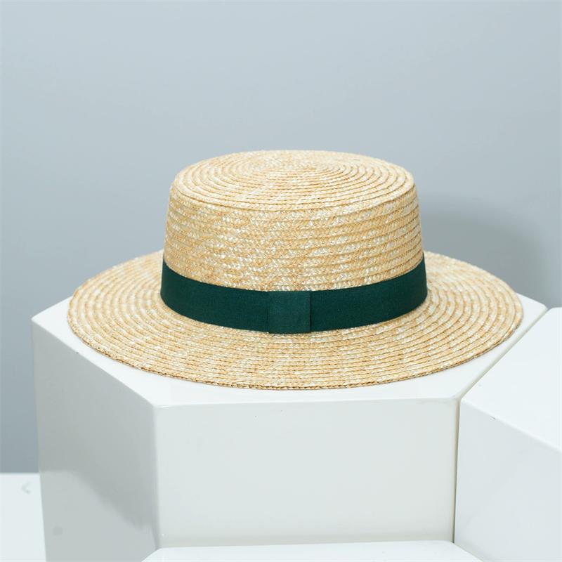 Straw Hat Summer Wide Brim French Elegant Ribbon Women's Sun Hat Holiday Straw Hat Sun Hat chapeau femme