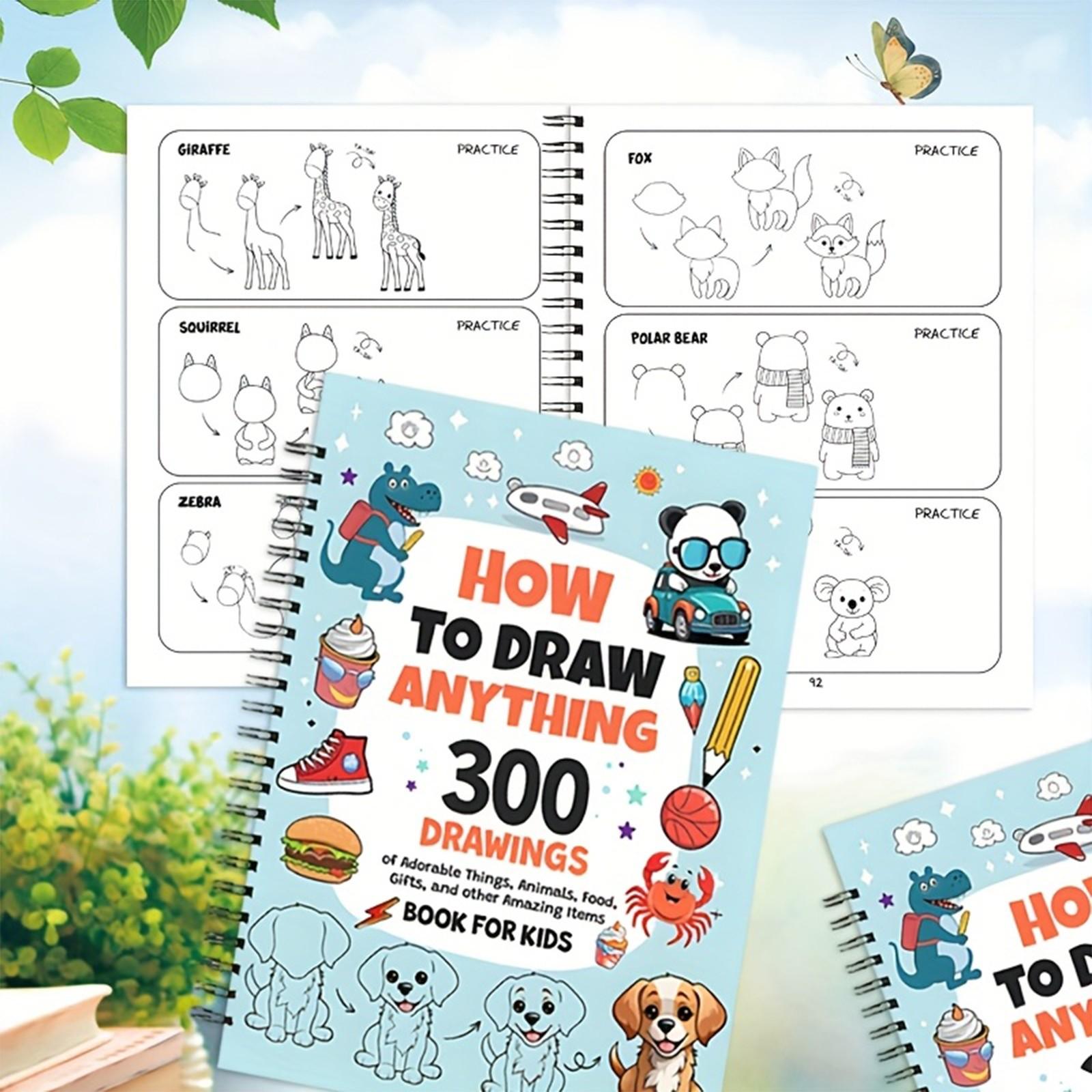 

Милые рисунки еды с животными и изысканные книги для рисования креативных узоров One Size синий