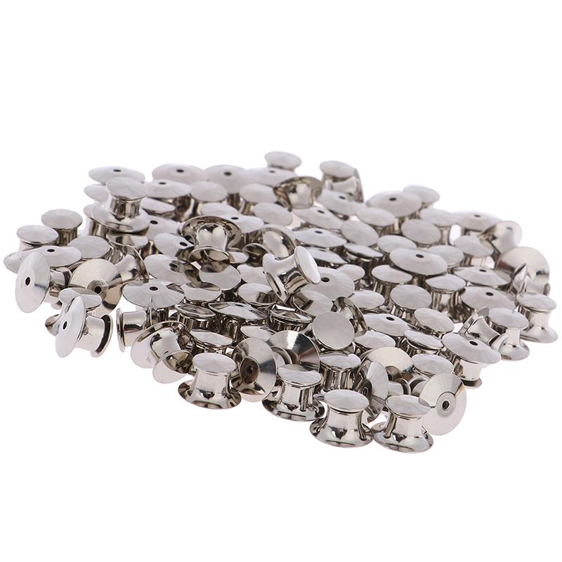 100Pcs/Set Low Profile Locking Pin Backs Keepers For All Pin Post Pins