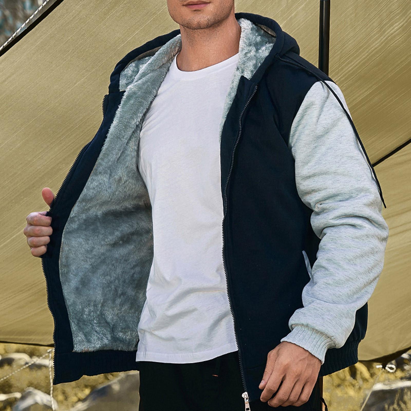 

Мужской пуловер на молнии с длинными рукавами и капюшоном, топы, блузка M синий