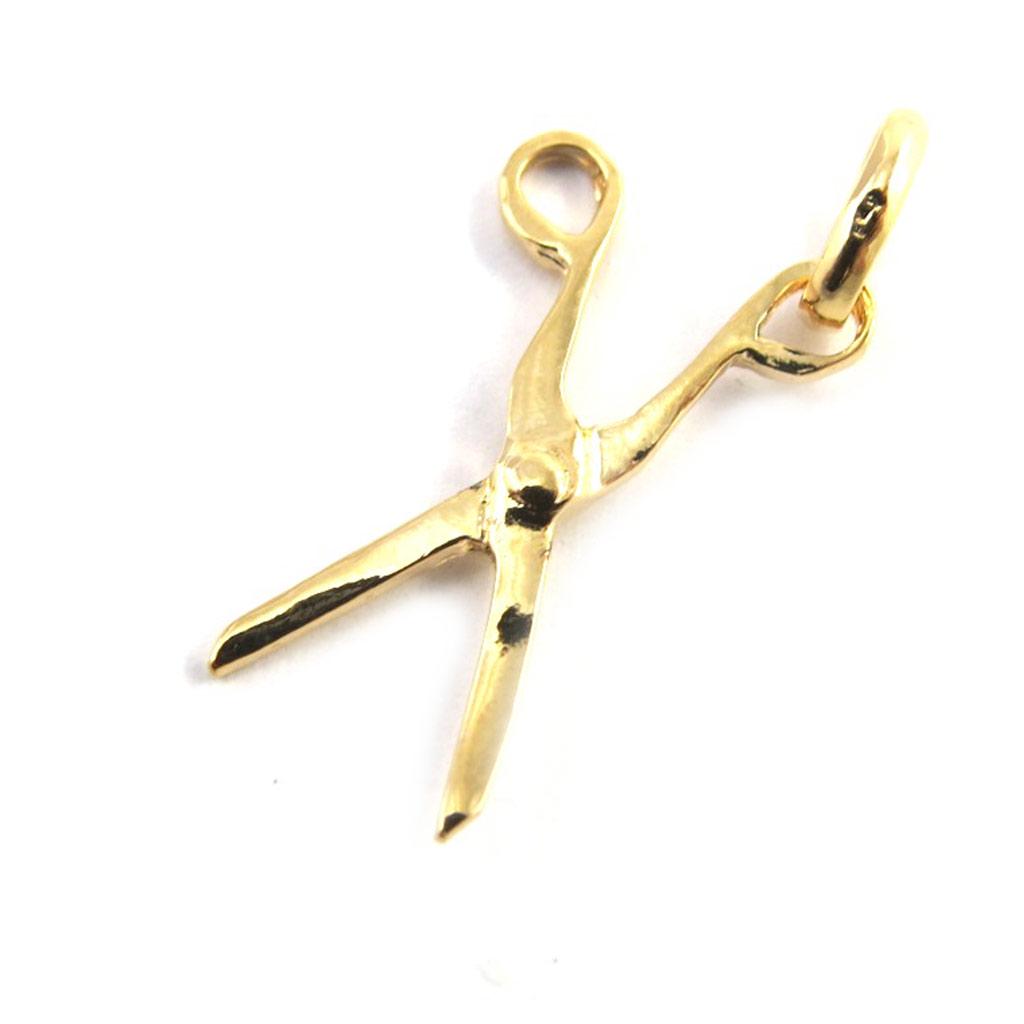 Les Trésors De Lily [M7002] - Gold Plated 'Scissors' Pendant - 20x15 Mm